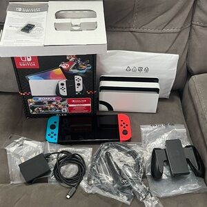 Nintendo Switch OLED Console - Neon Blue and Red